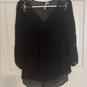 Grand & Greene Sheer Black Top